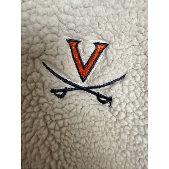 University of Virginia Cavaliers UVA Pressbox Medium 1/4 Zip Sherpa Teddy Sweate - Picture 2 of 4